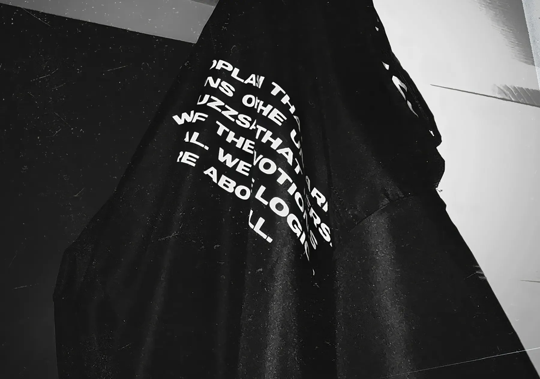 We are logic, printed on black cloth